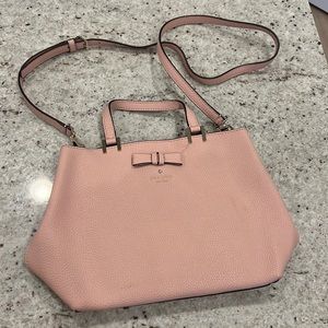 Kate Spade Pink leather hand bag with removable shoulder strap